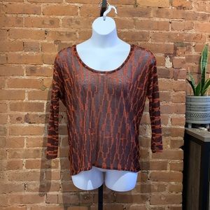 OBEY Sheer Top Burnt Orange
